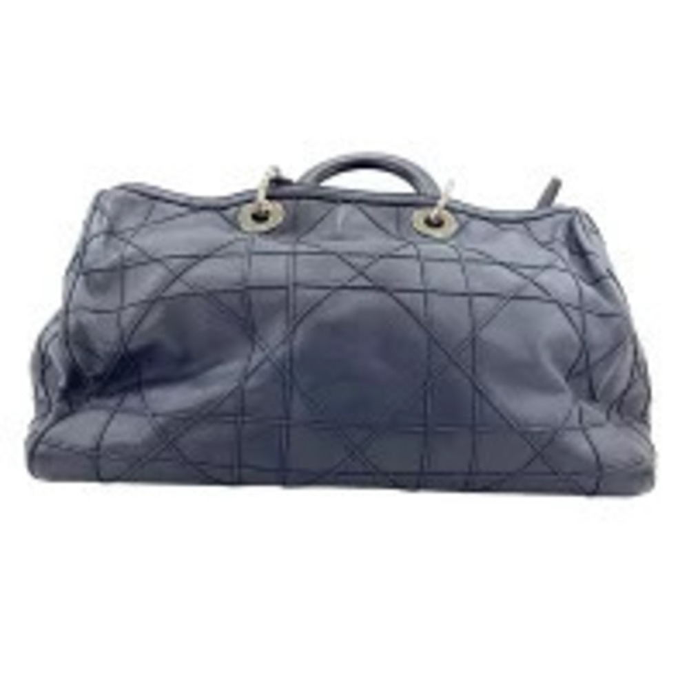 Christian Dior Cannage Quilted Handbag Navy Blue